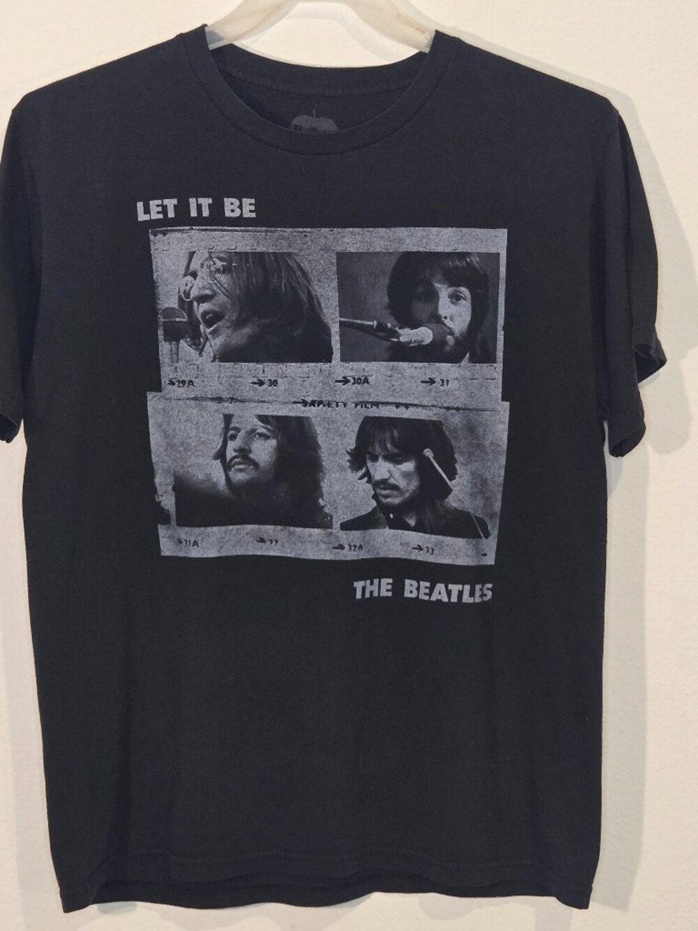 The Beatles Let it Be t shirt  Size L Black Grey